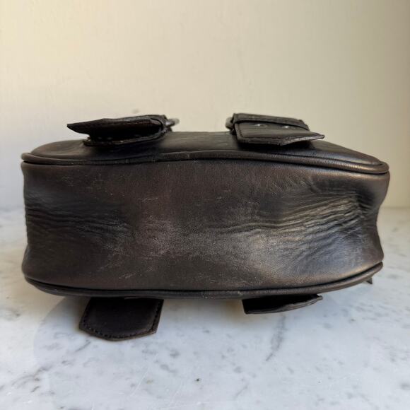 Free People Sheepskin Leather Buckle Strap Mini Bag Grunge Y2K Style - Picture 8 of 16